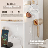 Homall Vanity Desk with Mirror and LED Lights, Makeup Vanity with 7 Drawers & 4 Shelves, Vanity Table with Power Outlet for Bedroom Dressing Room