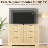 Homall Fluted 6 Drawers Dresser for Bedroom, 48" Modern Chest of Drawers with Metal Handle, Wood Closet Storage Organizer for Living Room