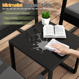 Homall 3 Pieces Patio Bistro Chairs Set, Outdoor PE Rattan Chairs with Cushions and Coffee Table Conversation Set