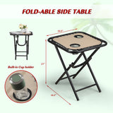 Homall Outdoor Zero Gravity Chair Folding Recline Patio Portable Lounge Chairs Set of 3 with Cupholder and Table, Beige
