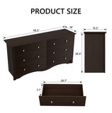 Lumihaven Rustic Modern Chest of 6 Drawers,Extra Wide Double Dresser for Master Bedroom or Nursery Storage,