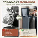 Homall 32 Gallon Outdoor Trash Can, Plastic Garbage Bin with Front Door & Lid, Heavy Duty Waterproof Waste Container for Outdoor
