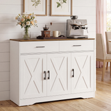 Homall Coffee Bar Cabinet, Freestanding Kitchen Sideboard Buffet Storage Cabinet with 2 Drawers & 3 Doors, Storage Cabinet with Adjustable Shelves for Dining Room Living Room