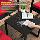 Homall 3 Pieces Patio Bistro Chairs Set, Outdoor PE Rattan Chairs with Cushions and Coffee Table Conversation Set