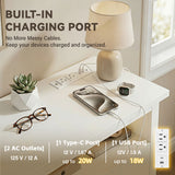 Homall 6 Drawer Double Dresser with Charging Station, Modern Chest of Drawers with LED Light, Storage Dresser Chest for Bedroom Living Room