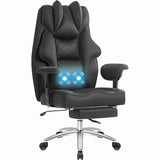 Homall High Back Executive Office Chair, Big and Tall PU Leather Executive Chair with Footrest – Ergonomic Reclining Computer Desk Chair, Black