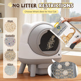 Homall Cute Cat-Ear Self-Cleaning Automatic Cat Litter Box with Smart Sensors, App Control & Health Monitoring,Gray