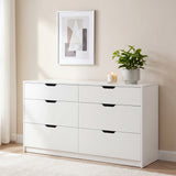 Homall 6 Drawer Double Dresser for Bedroom, Wood Storage Cabinet with Handle-Free Design, Modern Chest of Drawers for Bedroom & Living Room