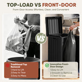 Homall 32 Gallon Outdoor Trash Can, Plastic Garbage Bin with Front Door & Lid, Heavy Duty Waterproof Waste Container for Outdoor