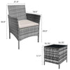 Homall 3 Pieces Patio Furniture Set Outdoor PE Rattan Wicker Patio Conversation Set Bistro Set with Tempered Glass and Cushioned Chairs