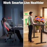 Homall 39.4" Electric Height Adjustable Standing Desk, Sit-Stand Home Office Desk with Cable Management, Cup Holder & Side Hook