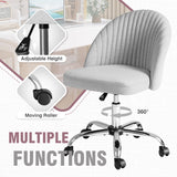 Homall Home Office Chair Adjustable Vanity Chairs Mid Back Rolling Task Chairs for Bedroom, Living Room or Study