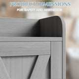Homall Over The Toilet Storage Cabinet with Barn Doors, Farmhouse Style Space Saver for Over Toilet Storage with Toilet Paper Holder, for Bathroom, Restroom, Gray