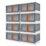 Homall Collapsible Storage Bins with Lids, Folding Storage Box, Stackable Plastic Closet Organizer, Double Doors File Cabinet Trunk Organizer Toy Storage Box