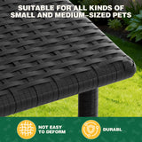 Homall Outdoor & Indoor Rattan Dog Shelter with Removable Cushion, Dog House, Dog Bed with Canopy for Small/Medium Dogs