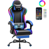 Homall RGB Gaming Chair Massage Reclining Racing Chair with APP & Remote Control, Audio Sync LED, Footrest & Headrest