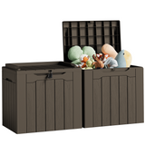 Homall 2 Pack 31 Gallon Deck Box, Lockable Resin Outdoor Storage Box for Patio, Garden Tools & Pool Supplies Storage, Weatherproof Outside Storage Container