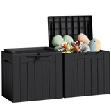 Homall 31 Gallon Outdoor Deck Box In Resin with Seat, Black