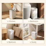 Homall 2 Pack 2.6 Gal Bathroom Trash Can with Lid, Slim Motion Sensor Waterproof Plastic Trash Bins, Touchless Smart Bin, Suitable for Multiple Settings