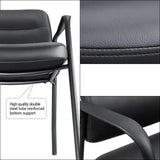 Homall Faux Leather Reception Chair Office Guest Chair for Waiting Room with Arms Set of 2, Black