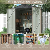 Homall Outdoor Storage Metal Shed for Tool Storage, Outdoor House for Backyard & Garden,Brown