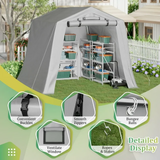 Homall Storage Tent Outdoor Portable Shelter Shed for Motorcycle, Waterproof and UV Resistant, Anti-Snow Carport with Rolled up Zipper Doors and Vents