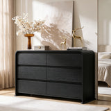 Homall 6 Drawer Dresser for Bedroom, Modern Dresser Chest of Drawers with Rounded Corners & Handleless Design, Wide Wood Storage Dresser Organizer for Bedroom, Living Room