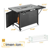 Homall 50,000 BTU Steel Propane Outdoor Fire Pit Table with Ceramic Tile Desktop,Easy Moving with Wheels
