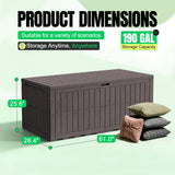 Homall 220 Gallon Resin Deck Box, Waterproof UV-Resistant Outdoor Storage box, Lockable