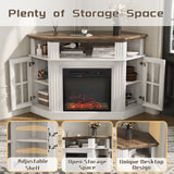 Homall Corner Fireplace TV Stand Modern Farmhouse TV Stand with Electric Fireplace for TVs up to 50"