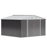 Homall 10x10ft Outdoor Metal Storage Shed with Lock, Durable Steel Backyard Shed, Gray