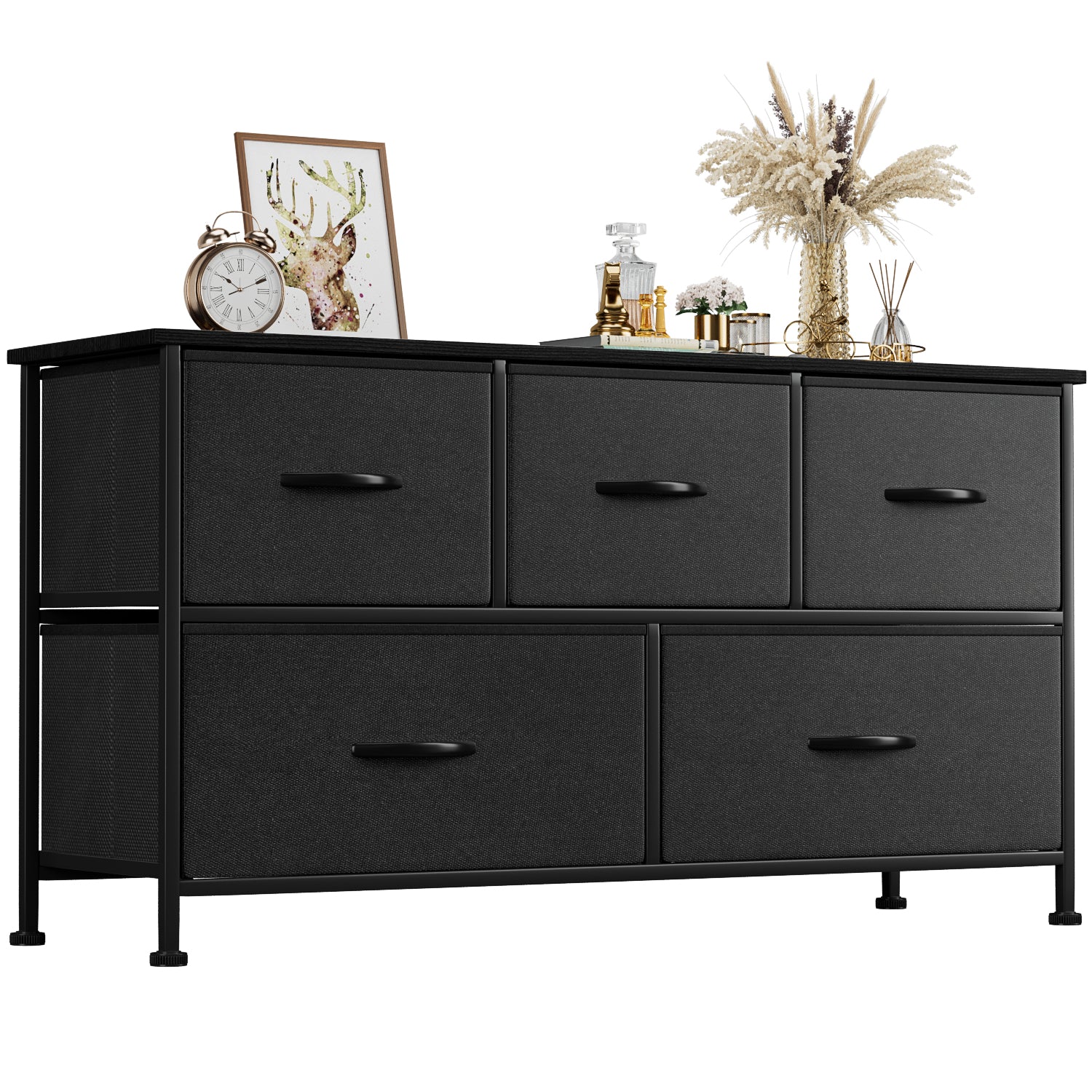 Homall 5 Drawer Fabric Dresser Wide Chest Of Drawers Nightstand With W homalldirect Homall 5 Drawer Fabric Dresser Wide Chest Of Drawers Nightstand With W homalldirect