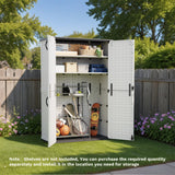 Homall 50 Cu.ft Resin Outdoor Storage Shed - Waterproof, Lockable & Sturdy Floor for Patio/Garden, White