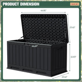 Homall 90 Gallon Outdoor Resin Deck Box, Waterproof and UV Resistant Storage Box for Garden Tools, Pool