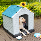 Homall Dog Kennel Plastic Dog House Indoor Outdoor for Large Dogs, 30 inch All Weather Doghouse Puppy Shelter with Air Vents, Elevated Floor Ventilate