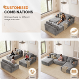 Homall 141" Cloud No Assembly Required Boneless Sectional Couch Modern Modular Sofa with U-Shapet Couches for Living Room Bedroom with Deep Seat