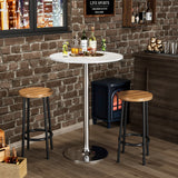 Homall Bistro Pub Table Round Bar Height Cocktail Table Metal Base MDF Top Obsidian Table with Black Leg 23.8-Inch Top, 39.5-Inch Height