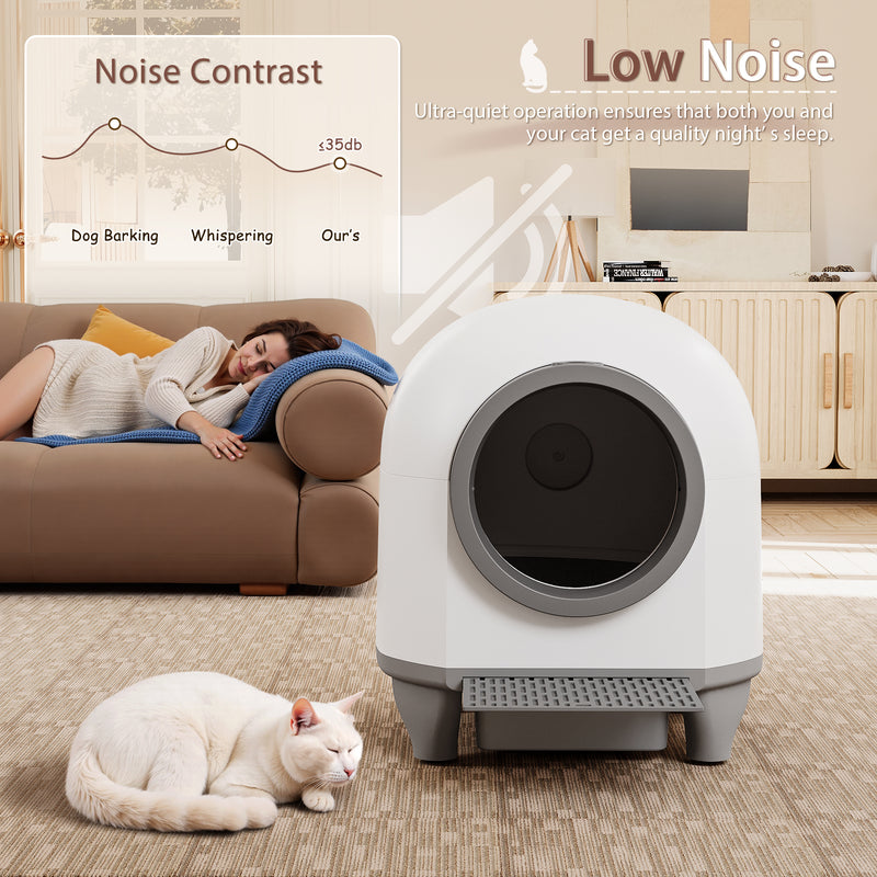 Homall Self Cleaning cat Litter Box with App Control Support WiFi and Safety Protection,Automatic Cat Litter Box for Multiple Cats with A Complimentary Garbage Bag