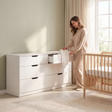 Homall 6 Drawer Double Dresser for Bedroom, Wood Storage Cabinet with Handle-Free Design, Modern Chest of Drawers for Bedroom & Living Room