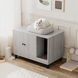 Homall Hidden Cat Litter Box Enclosure with Scratching Mat Multi-Functional Cat Litter Box Wooden Cat Washroom Furniture