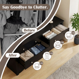 Homall Wood Dresser 6 Drawer Double Tier Dresser, Modern Wood Chest of Drawer for Living Room, Bedroom