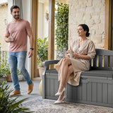 Homall 80 Gallon Plastic Storage Bench Made Of Durable Weatherproof Resin And Deck-Box Organized Storage Compartment For Outdoor Patios And Lawns