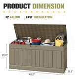 Homall 82 Gallon Outdoor Storage in Resin Deck Box Lockable Deck Box