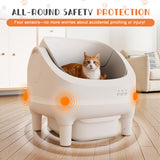 Homall Automatic Self-Cleaning Cat Litter Box – Large Open-Top Design for Multi-Cat Families, Integrated Safety Protection, Includes Trash Bags, Gray