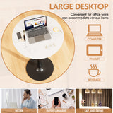 Homall Bistro Pub Table Round Bar Height Cocktail Table Metal Base MDF Top Obsidian Table with Black Leg 23.8-Inch Top, 39.5-Inch Height
