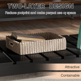 Homall 39" 2-Tier Farmhouse Coffee Table Wood Center Table with Storage Shelf for Living Room