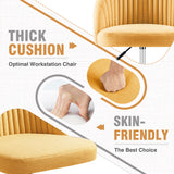 Homall Home Office Chair Adjustable Vanity Chairs Mid Back Rolling Task Chairs for Bedroom, Living Room or Study