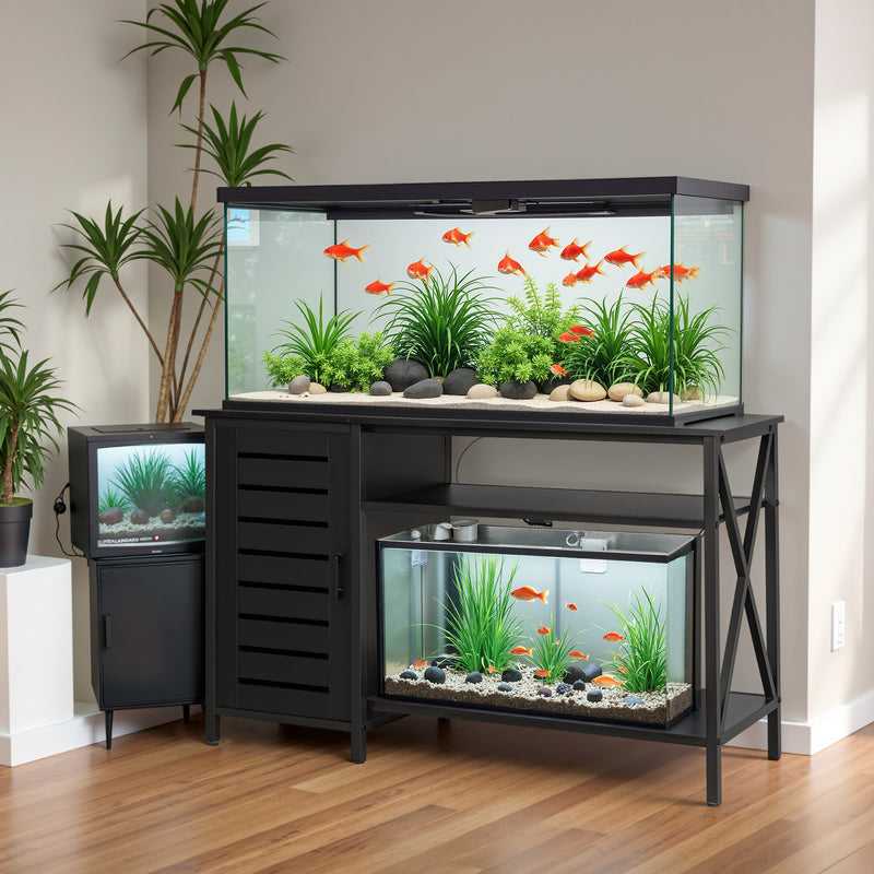 Homall 55 - 75 Gallon Fish Tank Stand with Power Outlets Aquarium Stand with Wooden Cabinet Storage