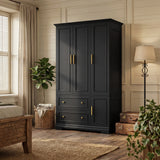 Homall 71" 3-Door Armoire Wardrobe Closet , Modern Storage Armoire with Drawers, Shelves & Hooks for Bedroom