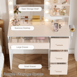 Homall Vanity Desk with Mirror, 3 Modes LED Lights and USB Power Outlet, Makeup Vanity Table with 6 Storage Shelves and 7 Drawers for Dressing Room Bedroom